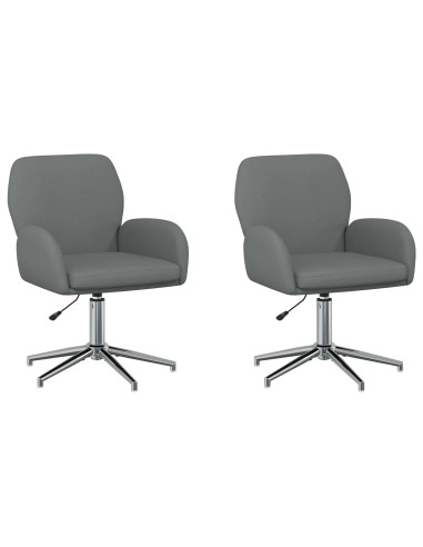 Sedie da scrivania girevoli 2 pz 54 x 58 x 90 cm Grigio Scuro