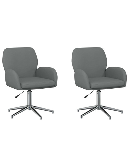 Sedie da scrivania girevoli 2 pz 54 x 58 x 90 cm Grigio Scuro