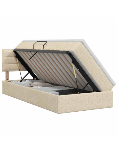 Letto con contenitore e materasso Crema 90 x 200 cm