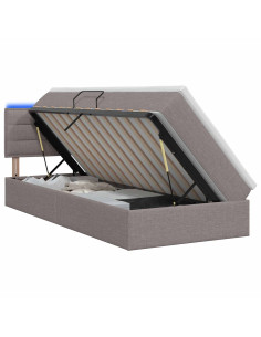 Letto con contenitore LED e materasso Tortora 90 x 200 cm
