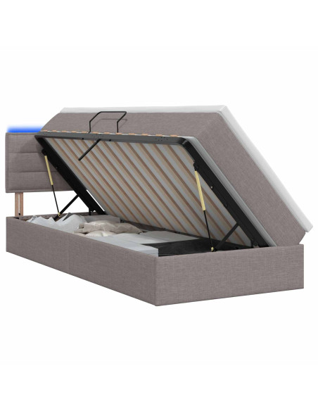 Letto con contenitore LED e materasso Tortora 90 x 200 cm