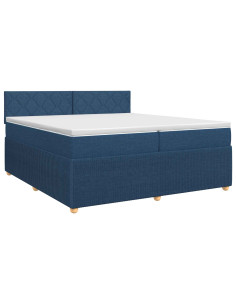 Letto box spring con materasso Blu 200 x 200 cm Tessuto
