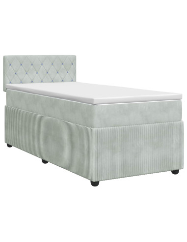 Letto box spring con materasso Grigio Chiaro 80 x 200 cm