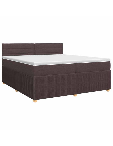 Letto box spring con materasso Marrone Scuro 200 x 200 cm