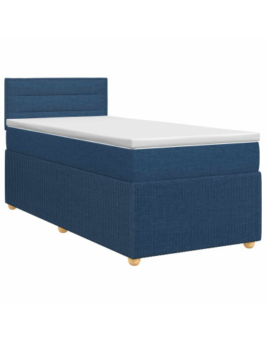 Letto box spring con materasso Blu 90 x 200 cm Tessuto