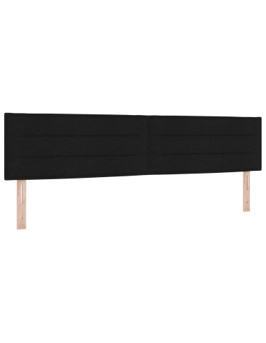 Letto box spring con materasso Nero 200 x 200 cm Tessuto