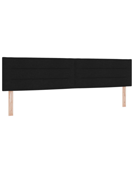 Letto box spring con materasso Nero 200 x 200 cm Tessuto