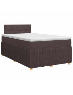 Letto box spring con materasso Marrone Scuro 120 x 200 cm
