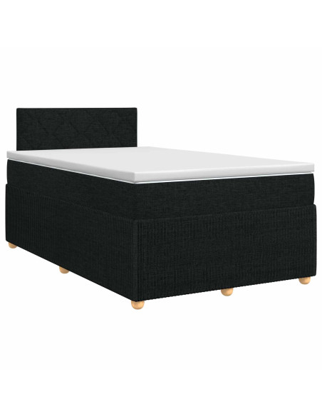 Letto box spring con materasso Nero 120 x 200 cm Tessuto