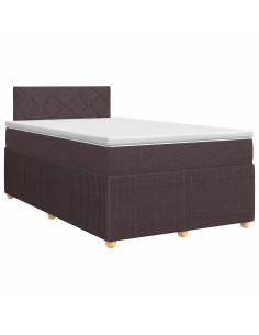 Letto box spring con materasso Marrone Scuro 120 x 200 cm