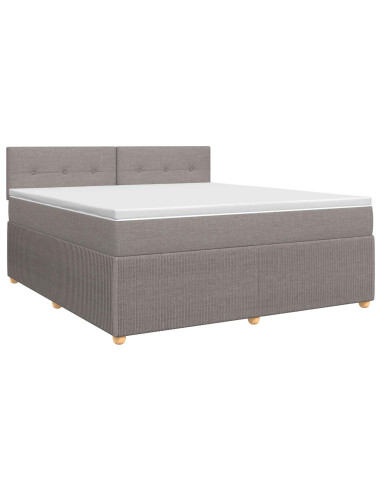 Letto box spring con materasso Tortora 140 x 200 cm Tessuto