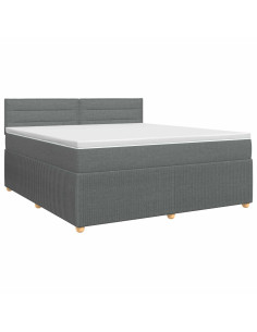 Letto box spring con materasso Grigio Scuro 140 x 190 cm