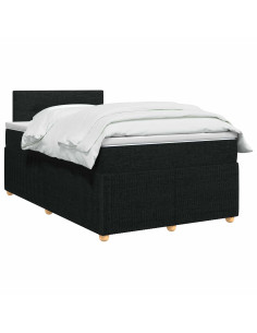 Letto box spring con materasso Nero 120 x 200 cm Tessuto 2