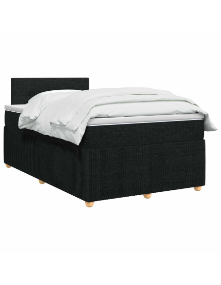 Letto box spring con materasso Nero 120 x 200 cm Tessuto