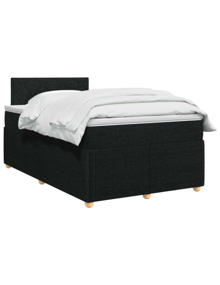 Letto box spring con materasso Nero 120 x 200 cm Tessuto