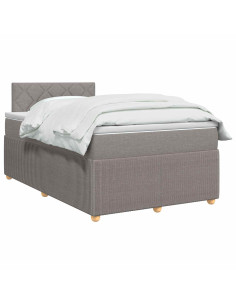 Letto box spring con materasso Tortora 120 x 200 cm Tessuto 2