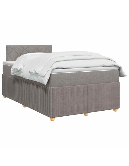 Letto box spring con materasso Tortora 120 x 200 cm Tessuto
