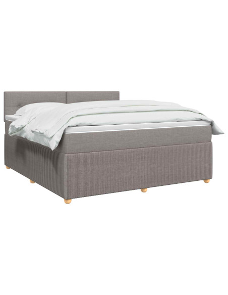 Letto box spring con materasso Tortora 140 x 200 cm Tessuto