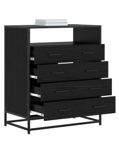 Mobile con Cassetti 4-Cassetto Rovere nero 70 x 41 x 83,5 cm 2