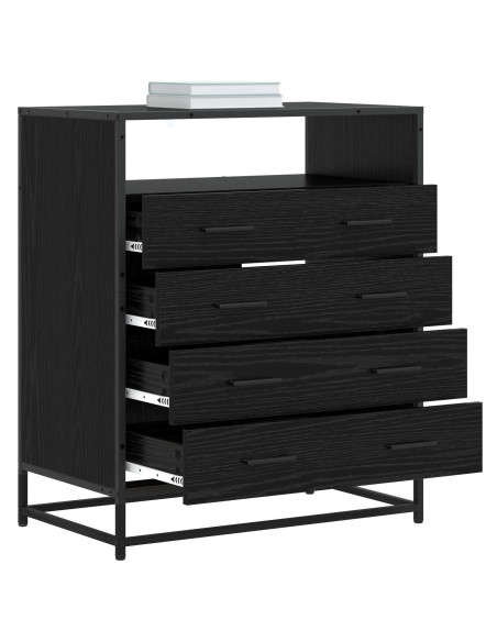 Mobile con Cassetti 4-Cassetto Rovere nero 70 x 41 x 83,5 cm