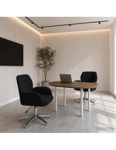 Sedie da scrivania girevoli 2 pz 54 x 58 x 90 cm Nero Tessuto