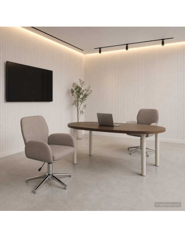Sedie da scrivania girevoli 2 pz 54 x 58 x 90 cm Tortora