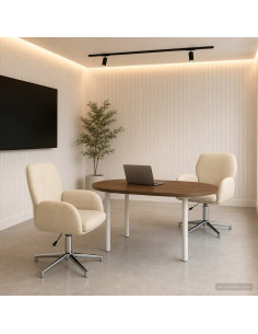 Sedie da scrivania girevoli 2 pz 54 x 58 x 90 cm Crema Tessuto
