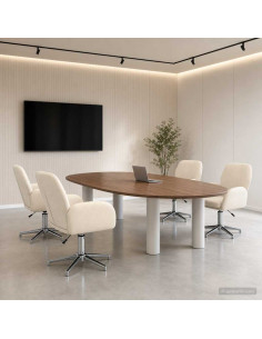 Sedie da scrivania girevoli 4 pz 54 x 58 x 90 cm Crema Tessuto