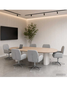 Sedie da scrivania girevoli 6 pz 54 x 58 x 90 cm Grigio Chiaro