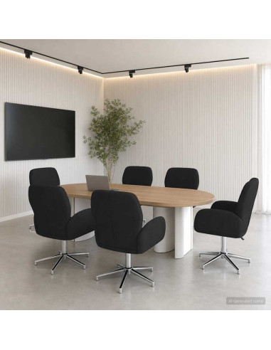 Sedie da scrivania girevoli 6 pz 54 x 58 x 90 cm Nero Tessuto