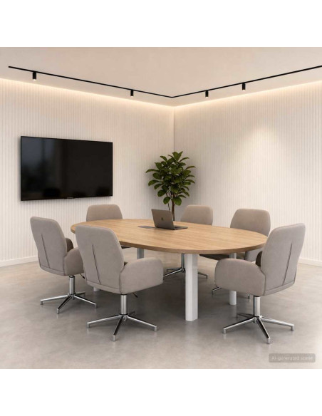 Sedie da scrivania girevoli 6 pz 54 x 58 x 90 cm Tortora