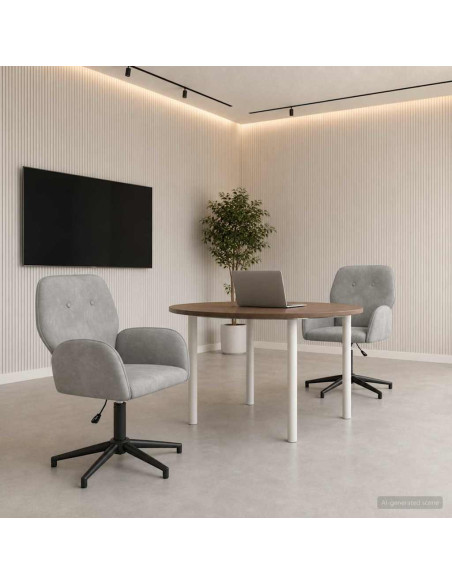 Sedie da scrivania girevoli 2 pz 54 x 55 x 90 cm Grigio Chiaro