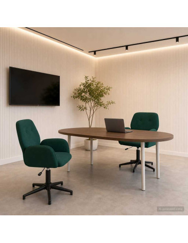 Sedie da scrivania girevoli 2 pz 54 x 55 x 90 cm Verde Scuro