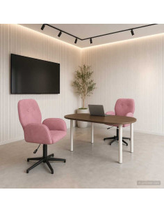 Sedie da scrivania girevoli 2 pz 54 x 55 x 90 cm Rosa Velluto