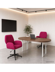 Sedie da scrivania girevoli 2 pz 54 x 55 x 90 cm Rosso Vino