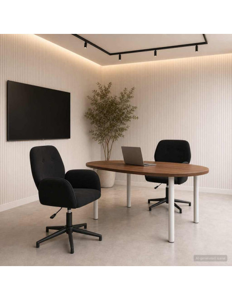 Sedie da scrivania girevoli 2 pz 54 x 55 x 90 cm Nero Velluto