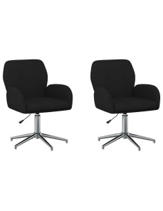 Sedie da scrivania girevoli 2 pz 54 x 58 x 90 cm Nero Tessuto 2