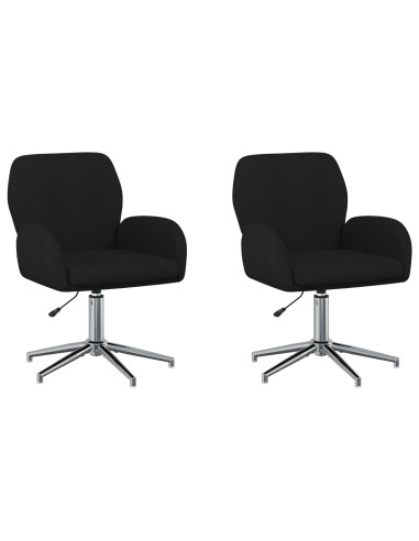 Sedie da scrivania girevoli 2 pz 54 x 58 x 90 cm Nero Tessuto
