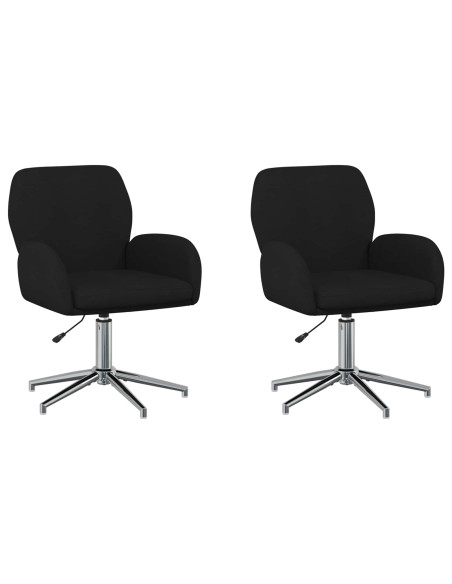 Sedie da scrivania girevoli 2 pz 54 x 58 x 90 cm Nero Tessuto