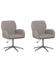Sedie da scrivania girevoli 2 pz 54 x 58 x 90 cm Tortora 2