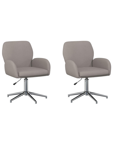 Sedie da scrivania girevoli 2 pz 54 x 58 x 90 cm Tortora