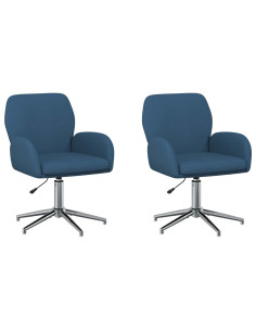 Sedie da scrivania girevoli 2 pz 54 x 58 x 90 cm Blu Tessuto 2