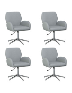 Sedie da scrivania girevoli 4 pz 54 x 58 x 90 cm Grigio Chiaro 2