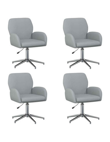 Sedie da scrivania girevoli 4 pz 54 x 58 x 90 cm Grigio Chiaro
