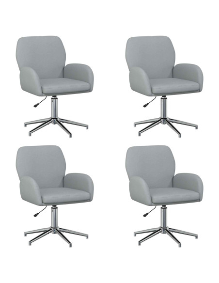 Sedie da scrivania girevoli 4 pz 54 x 58 x 90 cm Grigio Chiaro