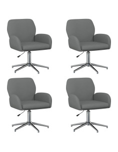 Sedie da scrivania girevoli 4 pz 54 x 58 x 90 cm Grigio Scuro 2