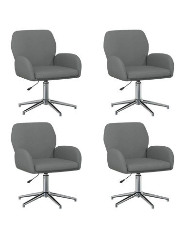 Sedie da scrivania girevoli 4 pz 54 x 58 x 90 cm Grigio Scuro