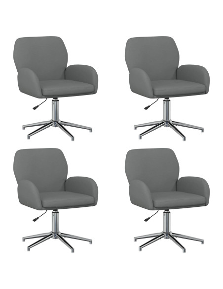 Sedie da scrivania girevoli 4 pz 54 x 58 x 90 cm Grigio Scuro