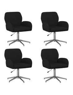 Sedie da scrivania girevoli 4 pz 54 x 58 x 90 cm Nero Tessuto 2