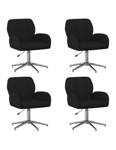 Sedie da scrivania girevoli 4 pz 54 x 58 x 90 cm Nero Tessuto